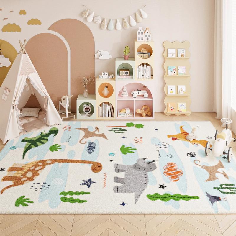 Cartoon Style Rugs for Bedroom Thickend Plush Children's Floor Mat Large Area Living Room Decoration Carpet Home Fluffy Soft Rug