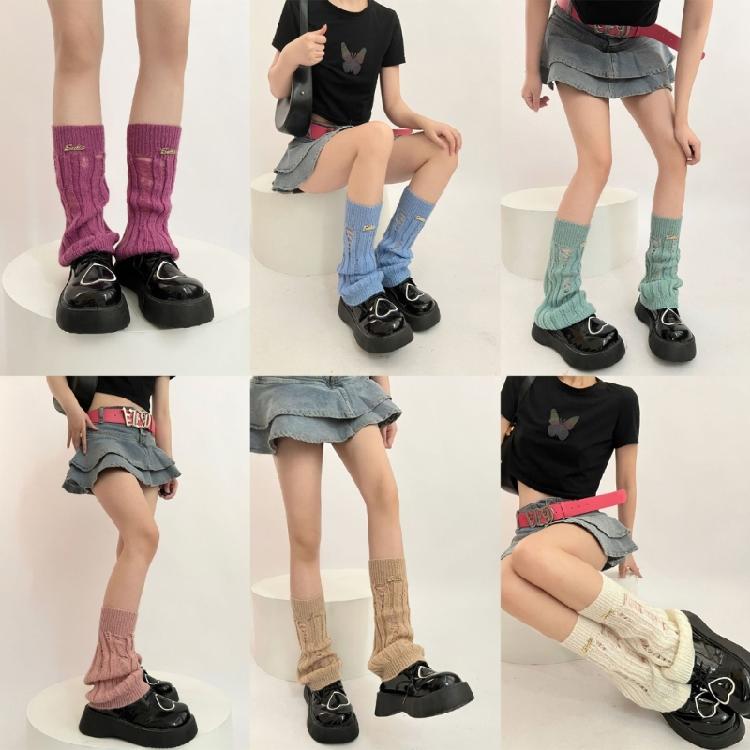 Women's Leg Warmer Knitted Flared Leg Sleeve Summer Students Girls JK Foot Cover
