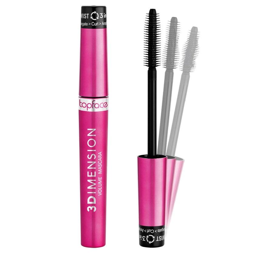 Mascara rehausseur de cils Topface 3D noir, 8 ml