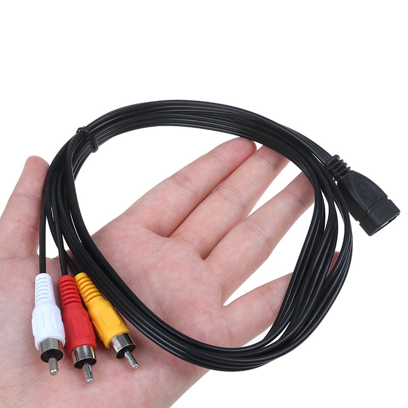 5stopý/1,5M USB 2.0 samice na 3 Rca samec adaptérový kabel video A/V videokamery