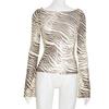 Fashion Wind New Arrival Fashion Silm Zebra Print See-through T-shirt Tops Sexy Perspective T-shirt
