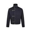 Men's Vintage Patchwork Buckle Jacket - Retro Distressed Long Sleeve Casual Outerwear for Spring/Autumn.