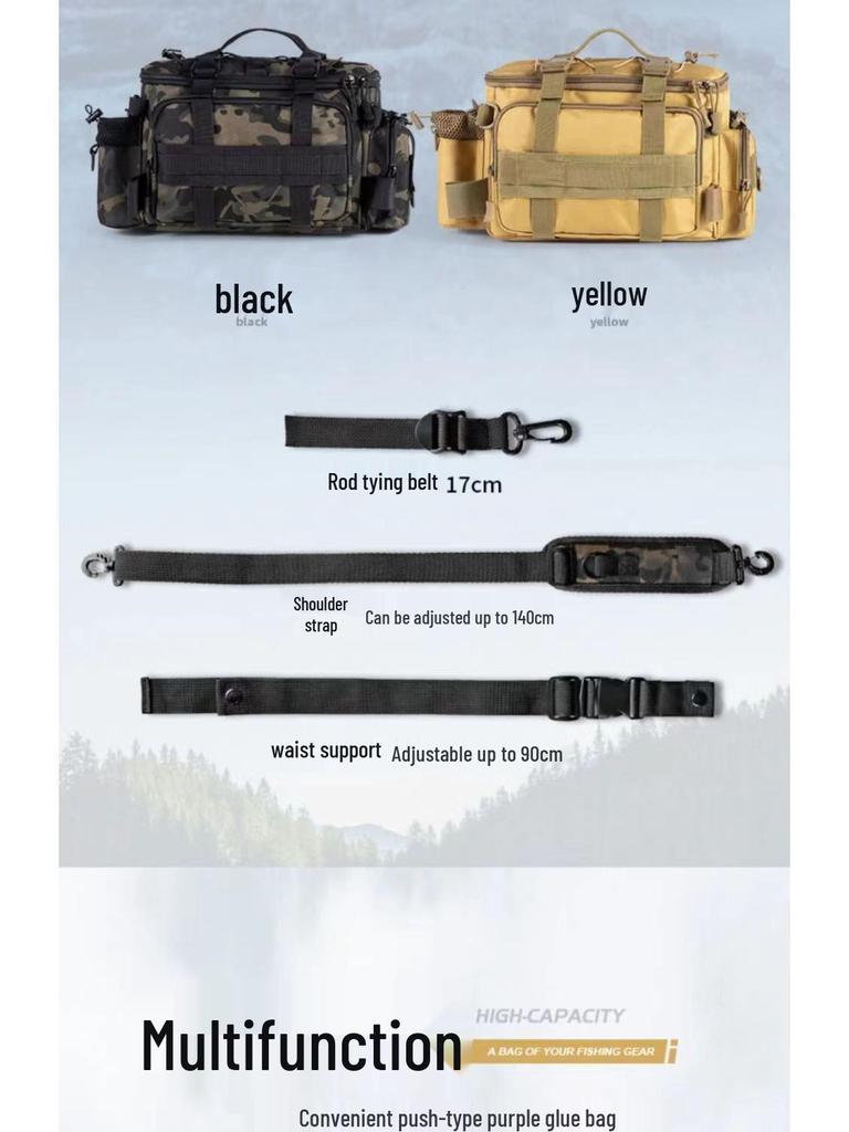 Wielofunkcyjna torba wędkarska: Przechowywanie przynęt, Plecak biodrowy i na ramię, Organizer na sprzęt i wędki