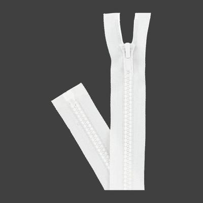 Separable Zipper - Prym - 50 Cm - Molded Plastic - Width 6 Mm - White