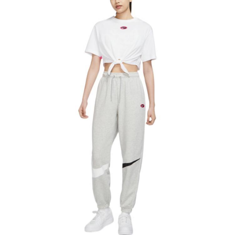 Nike Crop Tops Women's White Crew Neck Moderate DX6292-100