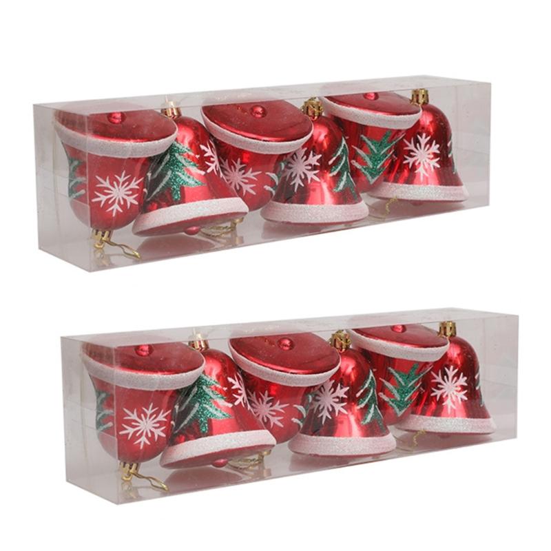 

2Pack Christmas Decorative Bells Pendant Hanging Ornament Festival Display Decors Tree Hangings Seasonal Holiday Props