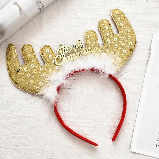 Aro para el pelo, decoración de astas, tocado elástico, decoración de astas de Papá Noel, aro para el pelo, accesorios para el cabello