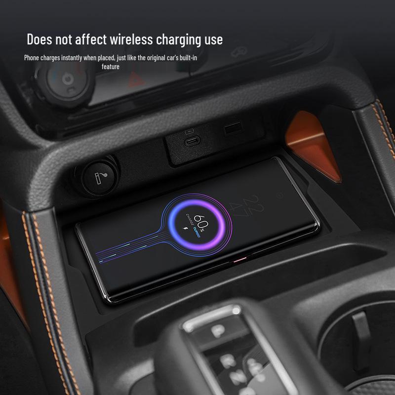Ranger 23-24 Wireless Charging Silicone Pad: Non-Slip Center Console Car Interior Accessory.