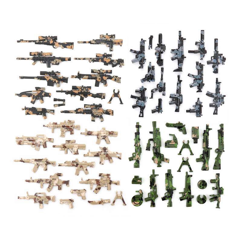 25/50/100Pcs Military Weapons SWAT Gun Cannon Soldier Army Police Hat Building Blocks Figure Accessories Model Bricks DIY Toy