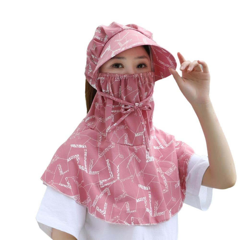 Flower Sun Protection Hat Sunscreen Bucket Hat with Mask Breathable Wide Brim Bucket Cap  Girl