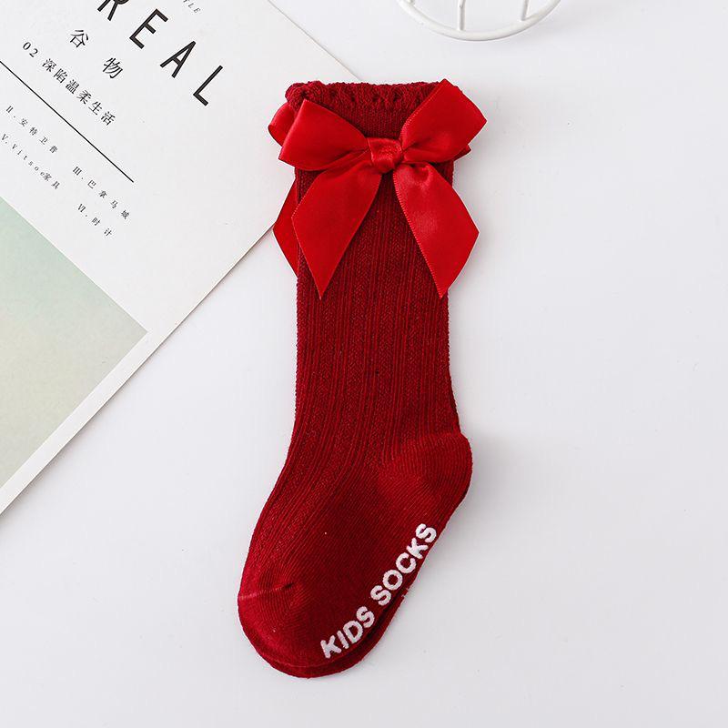 

Baby Girls Bow Mid-Calf Socks - Cotton Blend Princess Style 1-3 Years (Foot length 10-13cm) вина червоного кольору