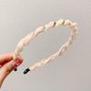 Women Headband Anti-Slip Teeth Mesh Yarn Twist Soft Braided Texture Hair Hoop Washing Face Headband Hair Accessory
