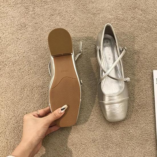 Cross Strap Buckle High-heeled Mary Jane Shoes for Women, Summer French Style, Girlish Feel, Coarse Single Shoes