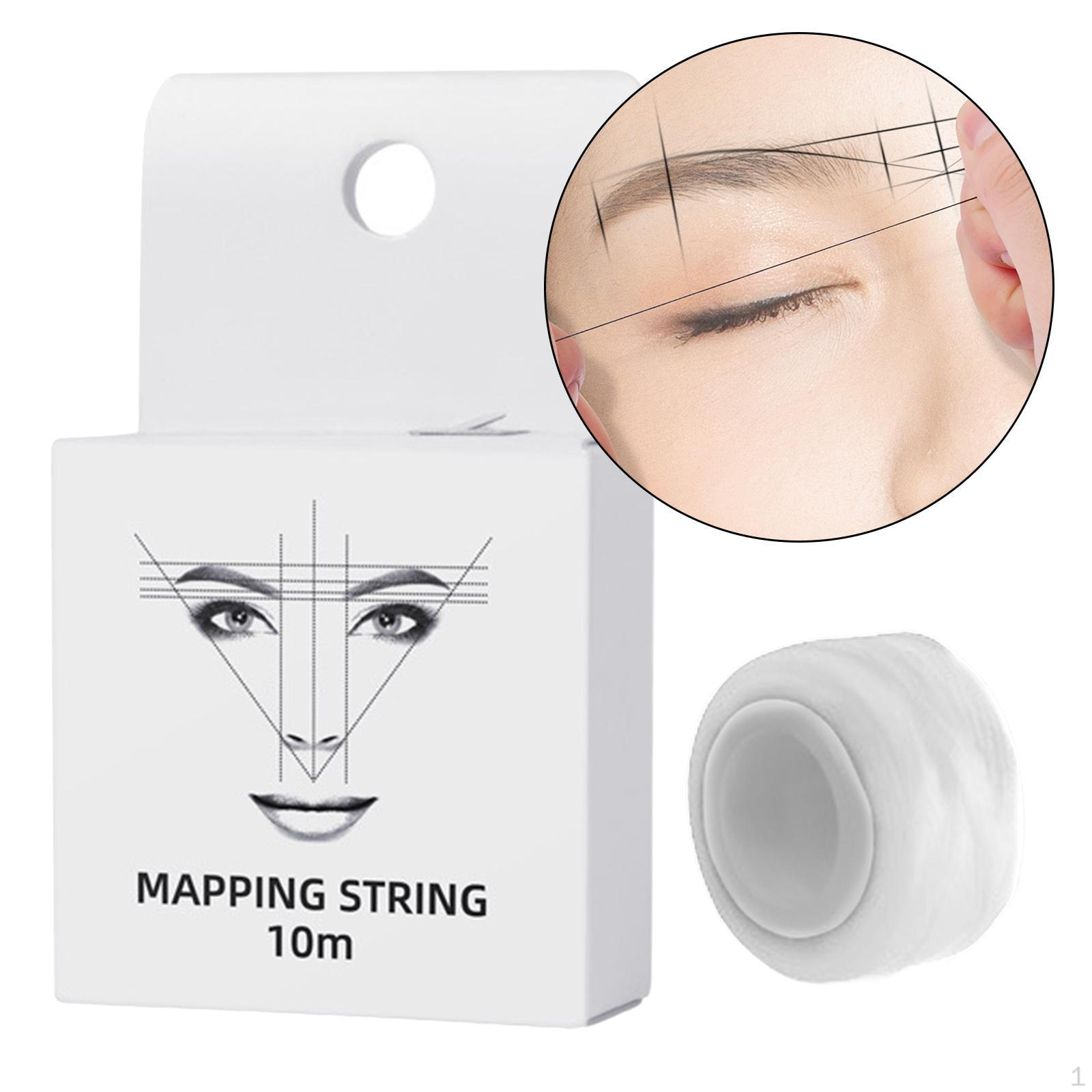 

10-метровые предварительно нанесенные чернила картографические струны, маркер для бровей, линейка для вышивания, перманентного макияжа бровей белый