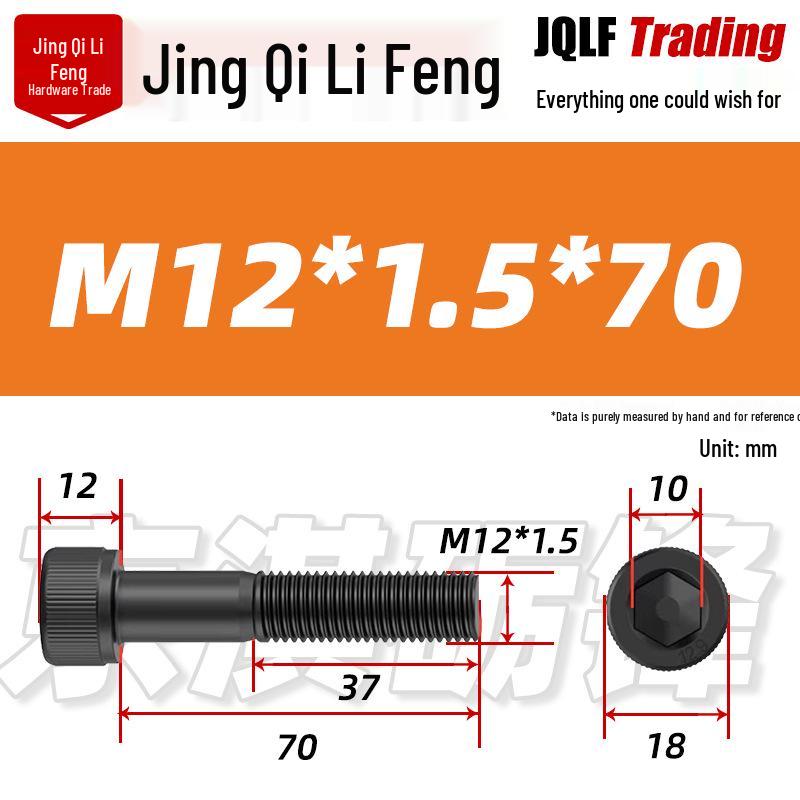 12.9 Grade Medium Tooth Hex Bolt, Half Thread, M10-M36, High-Strength Screw