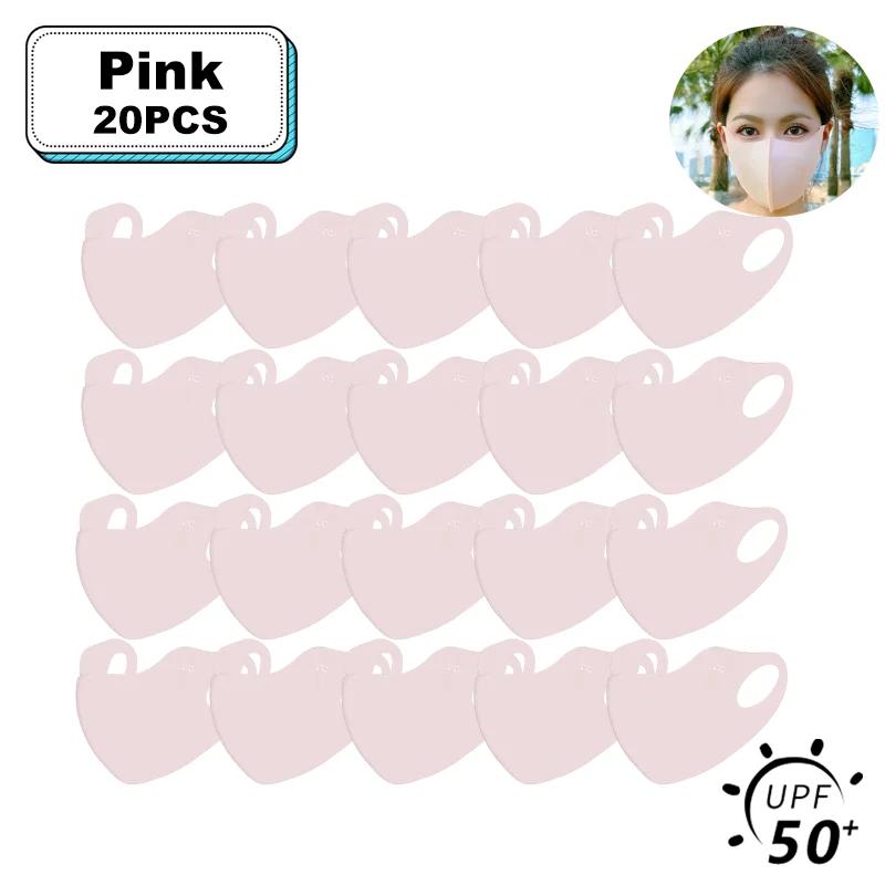 1-20 Pcs Summer UV Protection Mask 3D Ice Silk Breathable Traceless  Sunscreen Riding Mask Fashionable Hyaluronic Acid