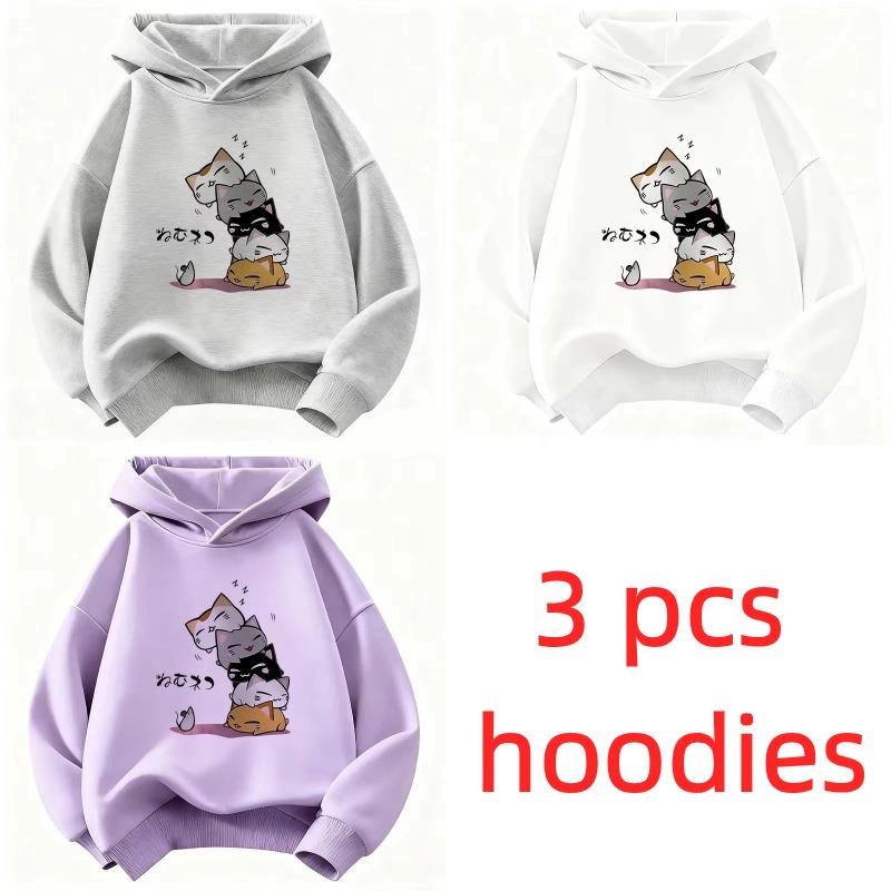 Fashion Y2K Funny Cat Graphic Hoodie Kids Cat Children's Sweatshirt Hoody Casual Hoodies for Boys Girls Clothes Top