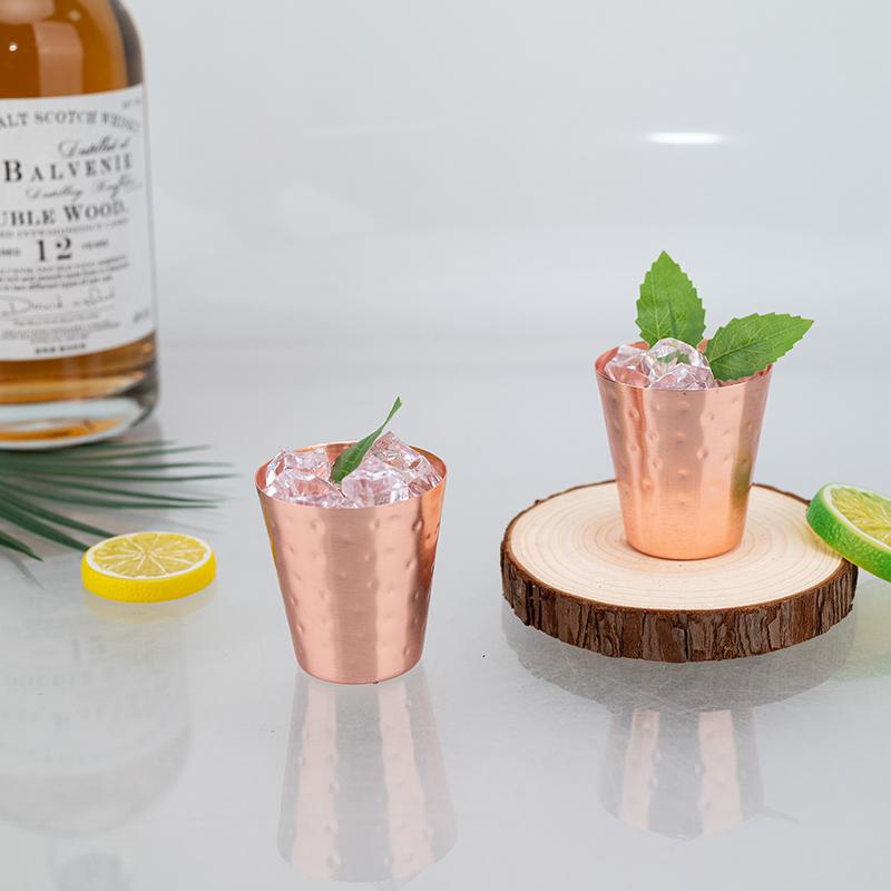 3/4Pcs Mini 60Ml New 100% Copper Cups Pure Solid  Moscow Mule Pure Copper Mugs-Shaped 2Oz Cocktail Cups Beer Milk Mug Drinkware