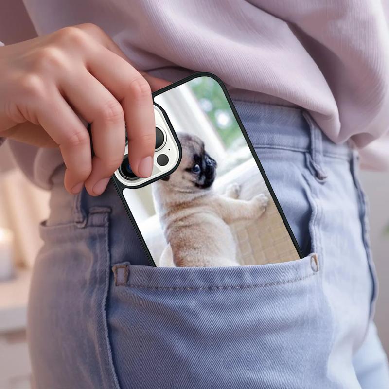 Animal Butterfly Dog Pug Phone Case For iPhone 17 Air 15 16e 14 13 Pro Max Coque 12 11 Pro Max PLUS Cover