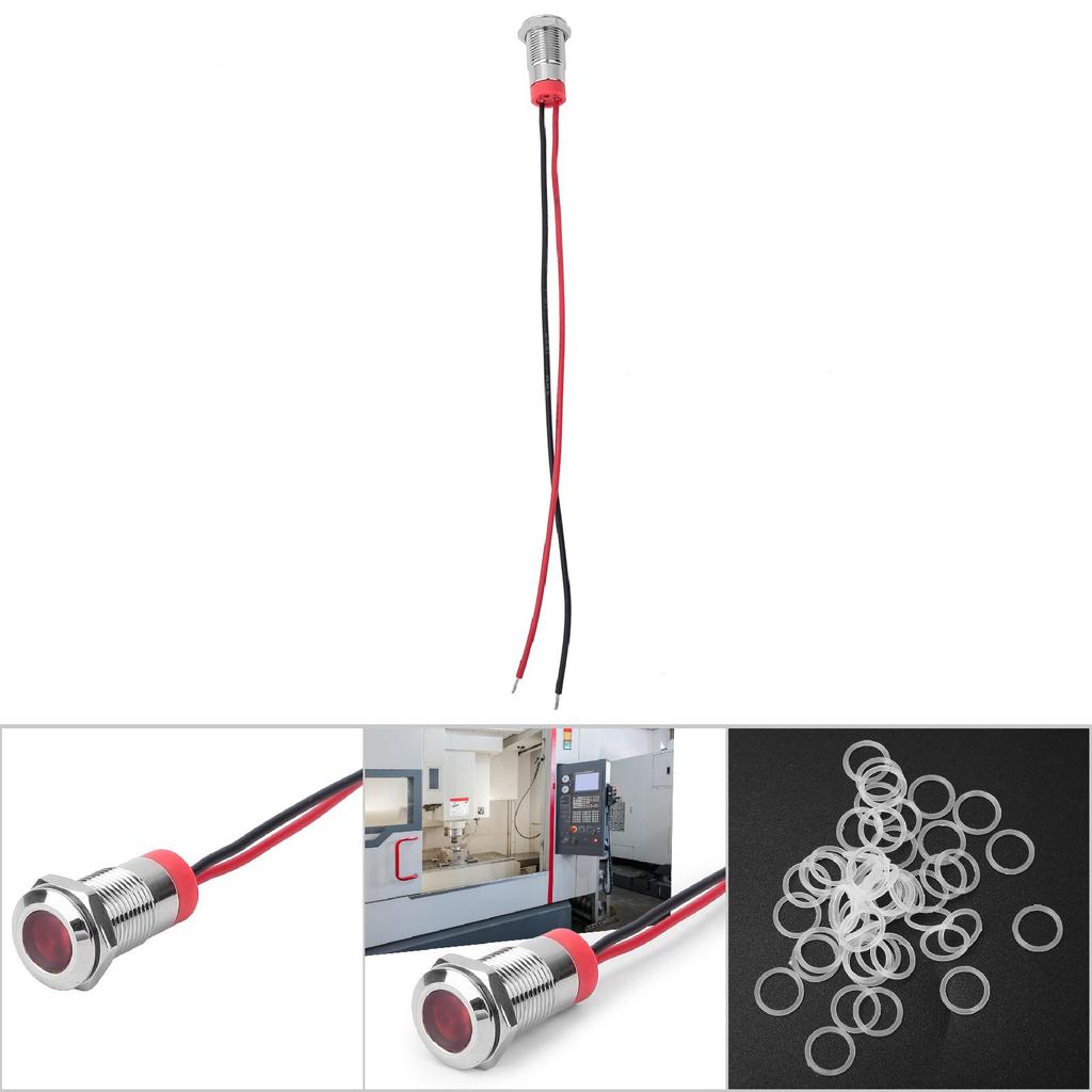 50pcs IP65 Waterproof BEM 10C High Quality Metal Warning LED Light Indicator 10mm(Red 12V)