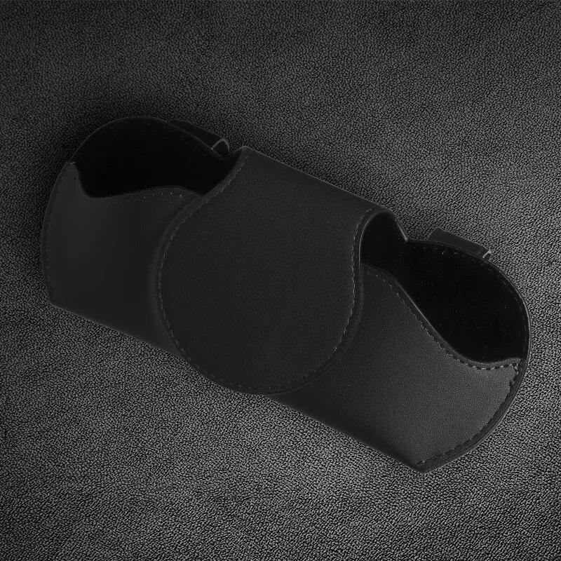 PU Leather Car Glasses Case Auto Sun Visor Glasses Holder Sunglasses Clip Card Ticket Holder Organizer Universal Car Accessories
