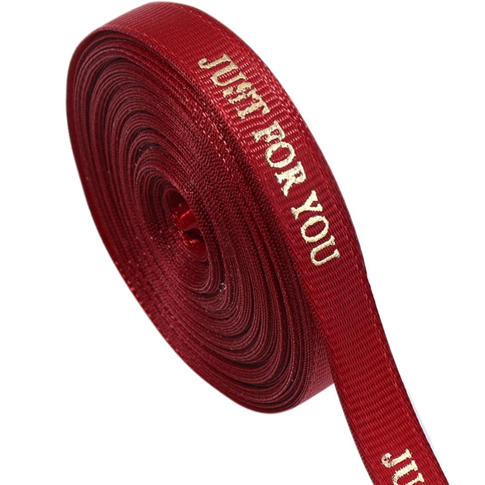 

10Yards/Roll 10mm Printed JUST FOR YOU Ribbon Colorful Polyester Ribbon For Wedding Christmas Birthday Gift Packaging Decoration вино красного