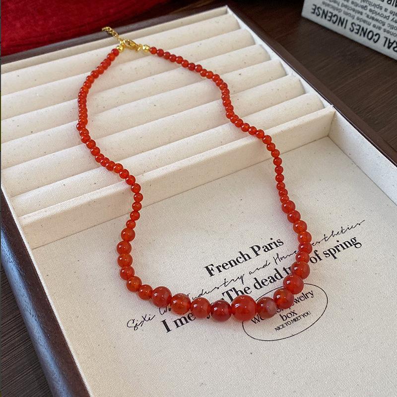 Baroque Water Drop Pearl Fringe Necklace Temperament Collarbone Chain French Retro Necklace Women