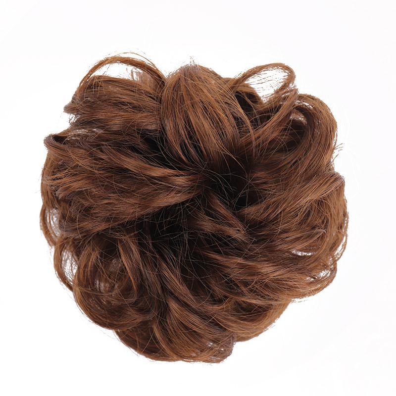 Messy Hair Bun Extensions Rubber Band Synthetic Hair Extension Curly Wavy Messy Synthetic Chignon Scrunchy Updo Hairpiece For Women Girls