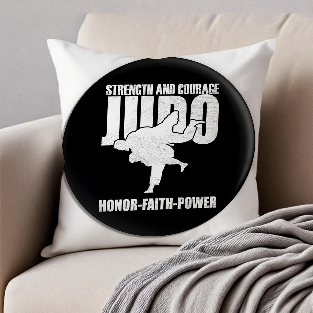 Sports JJuDdo Martial Arts Cushion Cover Pillowcase Antidustmite Invisible Zipper Short Plush Sofa Cushion