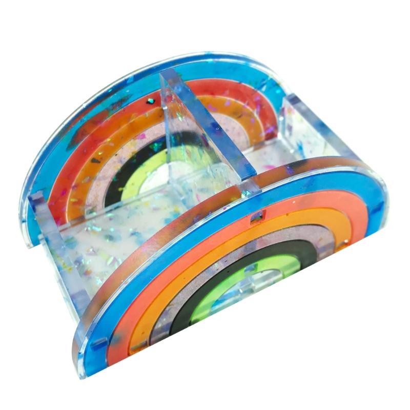 Multipurpose Rainbow Pen Holder Silicone Mould Versatile Castes Set for Home and Office Decoration and Jewelry Storage