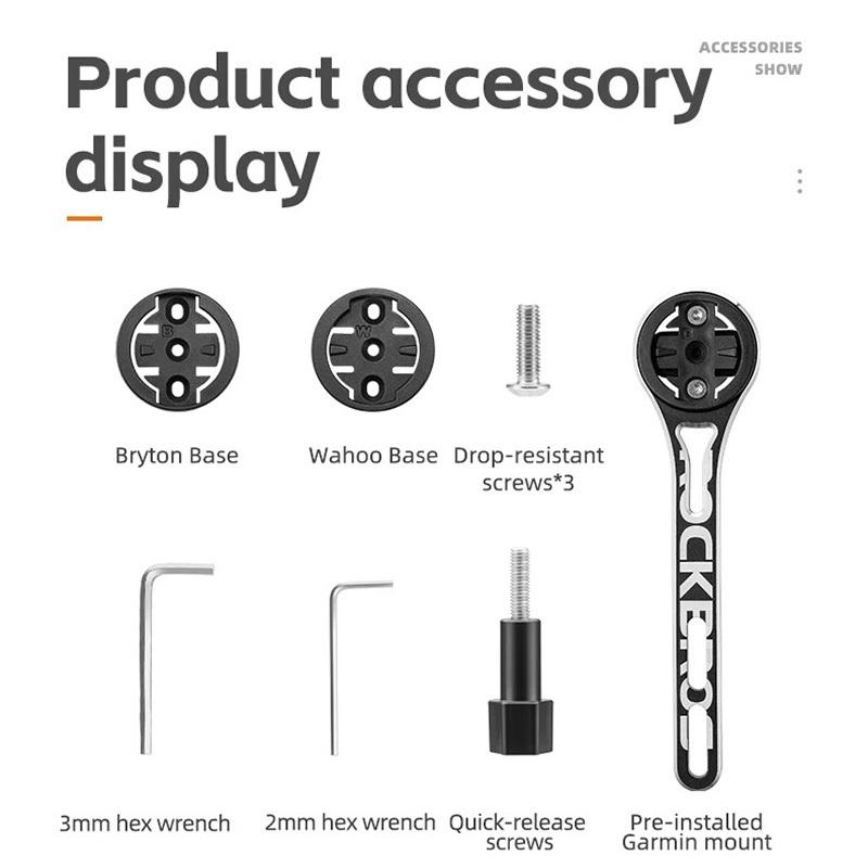ROCKBROS Bicycle Computer Holder Aluminum Alloy Bike Stopwatch Speedometer Mount Stand For Garmin Wahoo Bryton GoPro Light Stand