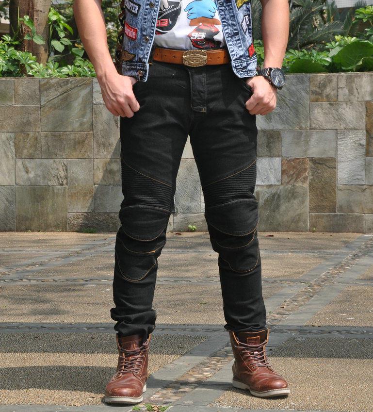 VOLERO Men's Slim Fit Straight Leg Biker Riding Jeans with Flap