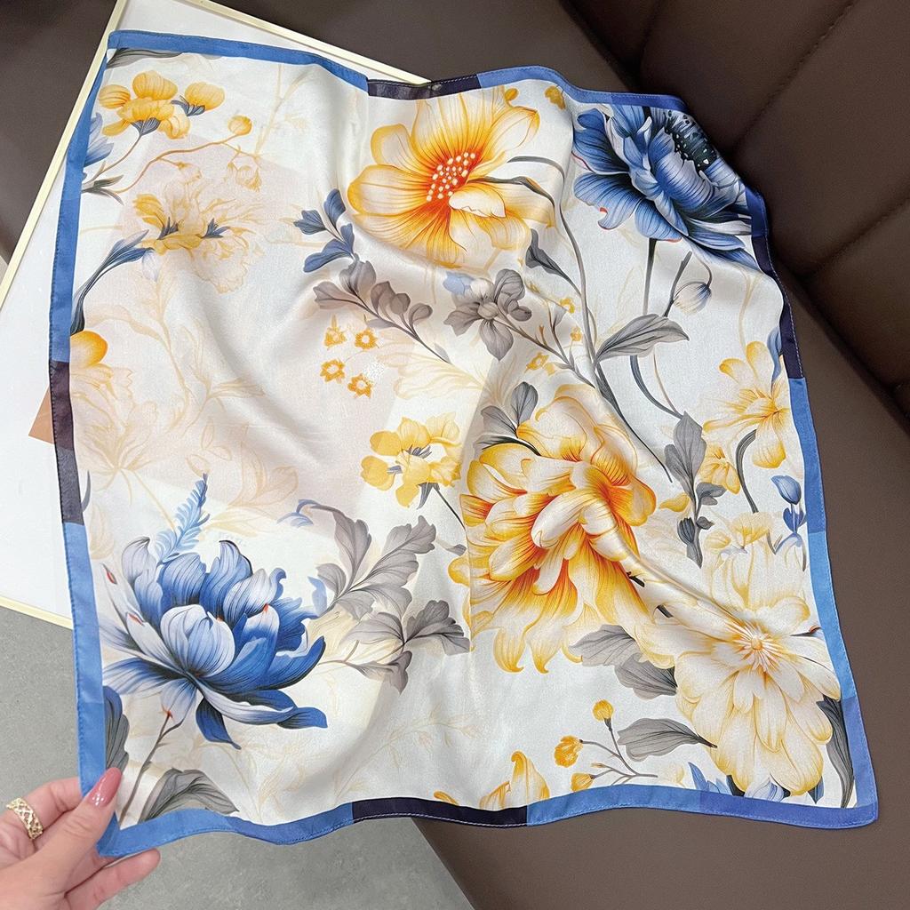 New 100% Natural Real Silk Scarf Fashion Lady Foulard Female Bandana Scarves  Women Hijab Shawl Wraps Square Neckerchief