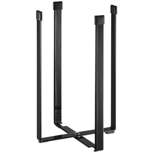 Yamazaki Plastic Bag Eco Holder, Large, Black, Approx. W15 x D14.5 x H22cm, Tower Desktop Trash Can with Triangular Corner and Drainer, Slim Foldable,