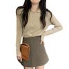 Simple temperament Polo neck knitted cardigan bottoming top women's autumn and winter design sense inner sweater