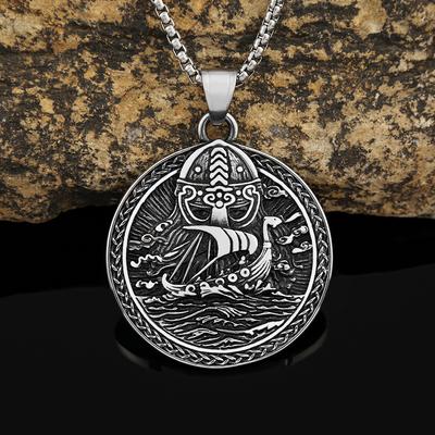 Viking Corsair Titanium Steel Necklace Wholesale European and American Men's Fashion Domineering Stainless Steel Pendant Pendant