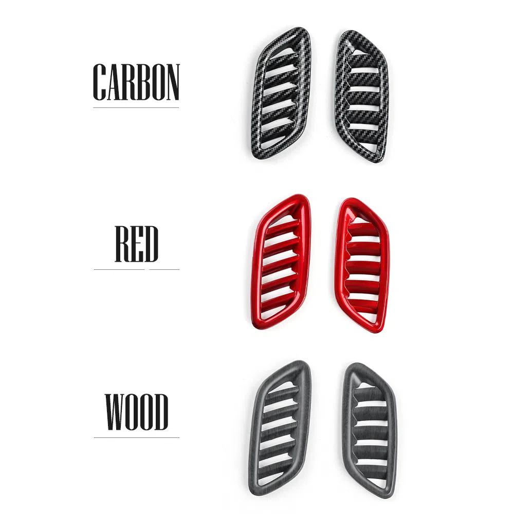 For Hyundai KONA SX2 2026 2026 2pcs ABS Carbon Fiber Car Interior Upper Air Vent Outlet Cover Trim Accessories LHD