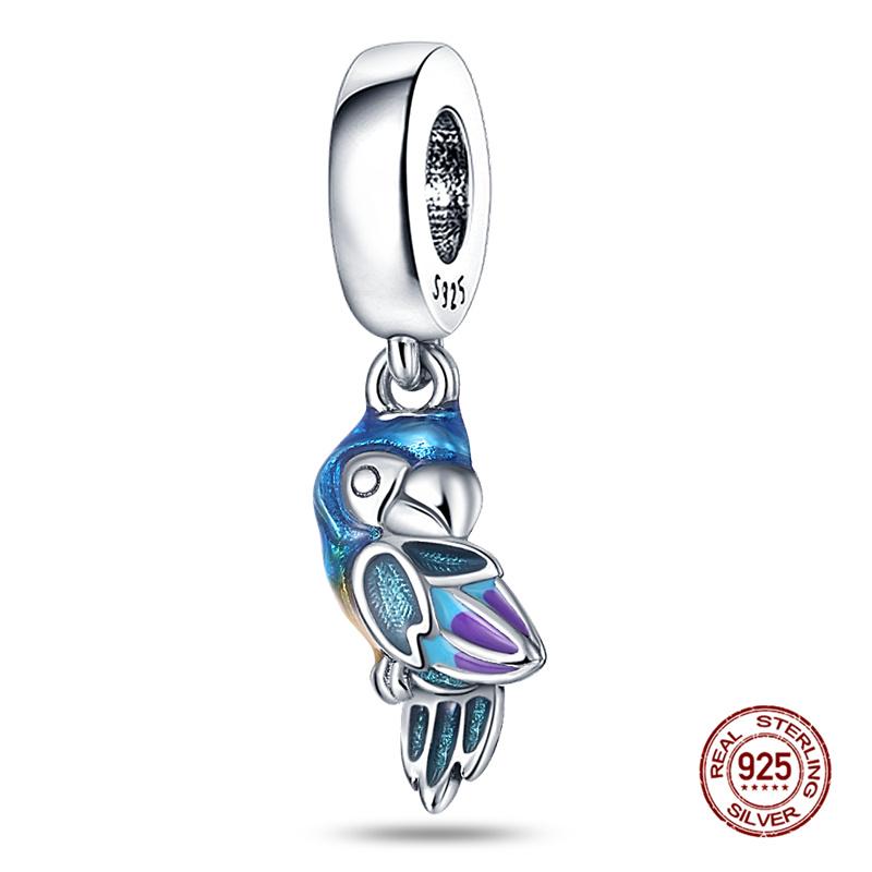 Original Charms Copper Parrot & Bird Charms Bead Fits Women 3Mm Original Bracelet Necklace Diy Fine Jewelry Gift New In