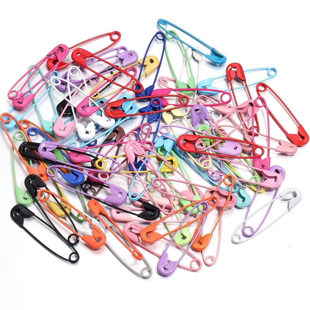 50-200pcs/lot 18/22/26/32/38/45/55mm Safety Pins Metal Clothing Fastening Clip Pin Needles For DIY Crafts Sewing Accessories