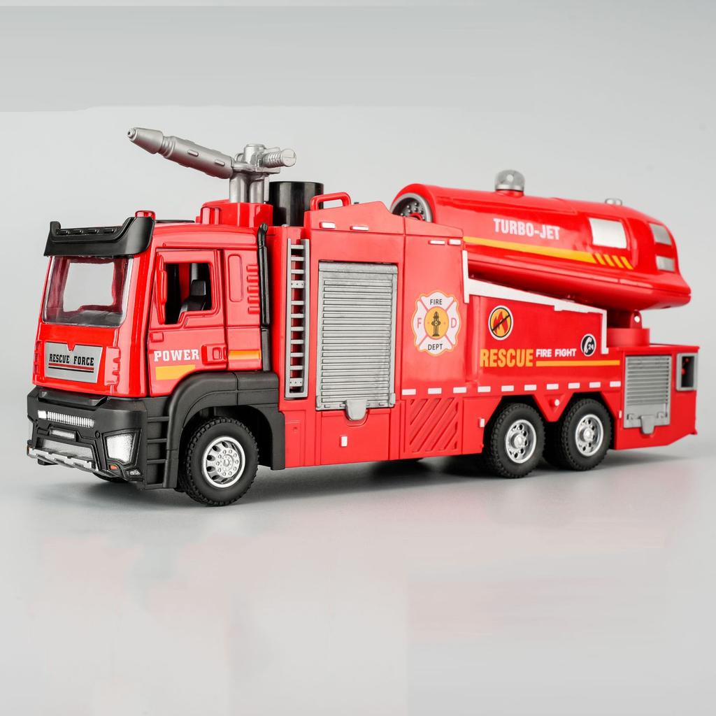 1:32 Fire Engine Model Toy City Sanitation Sweeper Diecast Metal Truck Doors Opened Sound Light Miniature Vehice Children's Toys