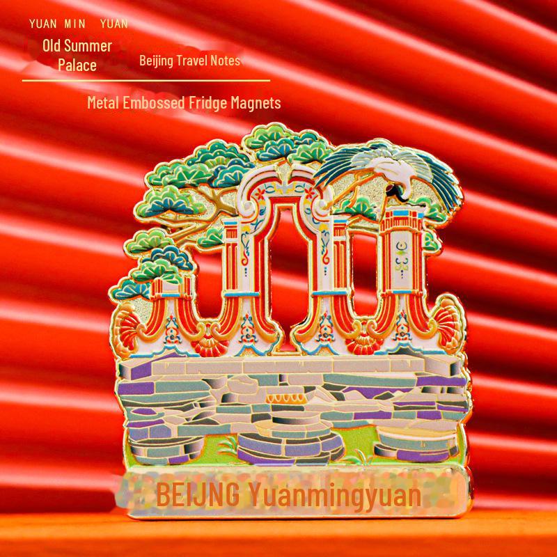Beijing Landmark Metal Magnet: Forbidden City, Great Wall, Temple of Heaven, Tiananmen Souvenir