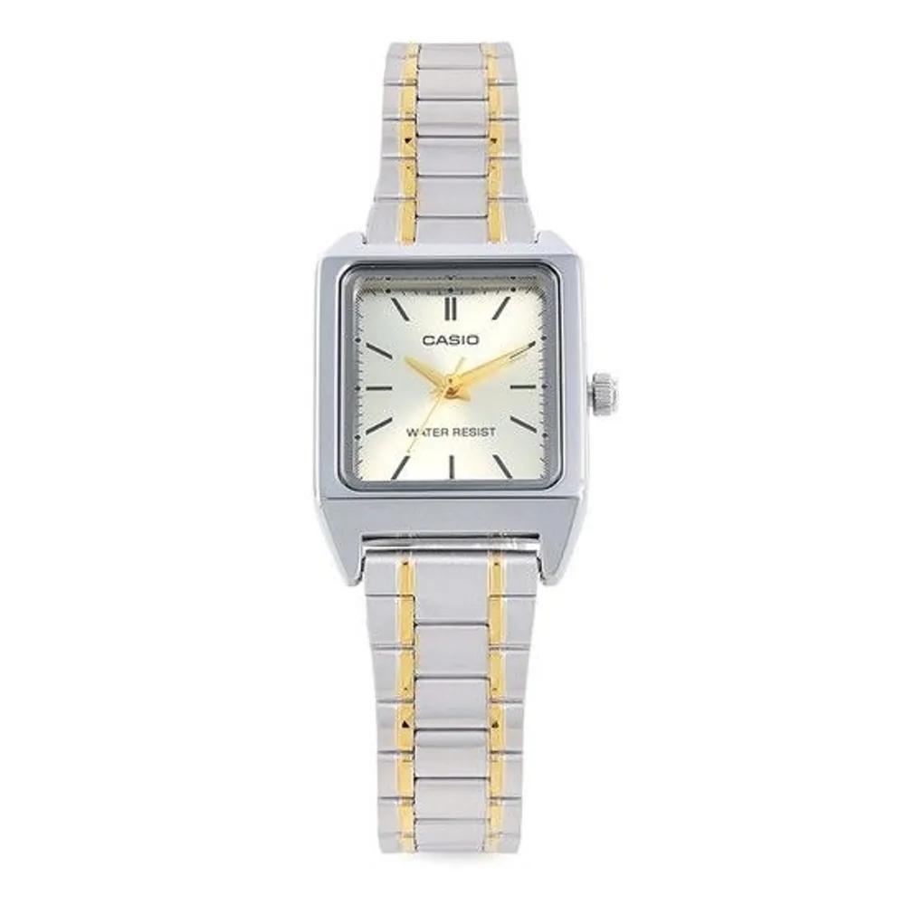 Women s Analog Square Metal Wristwatch (LTP V007SG 9EUDF)