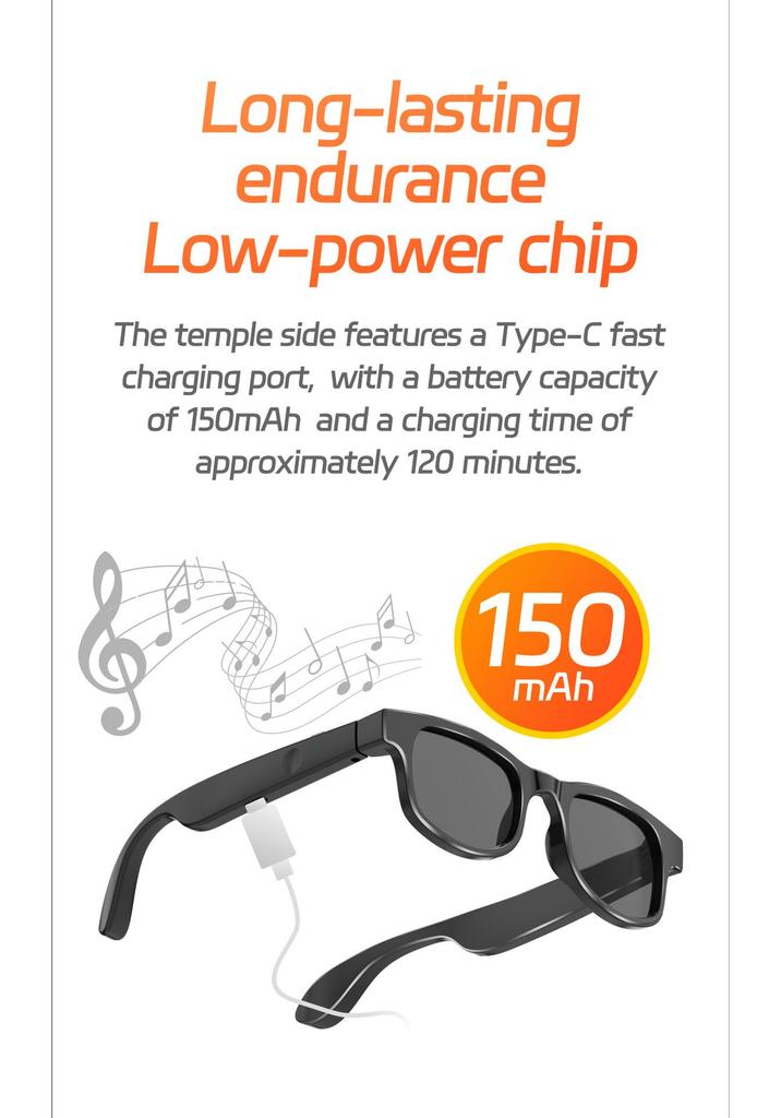 KI-Smartbrille V3: Bluetooth-Anrufe, Sprachassistent, Blaulichtfilter & Sonnenbrillen