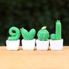 4/8 stk/sett Mini potteplante kaktus ornament Tegneserieuttrykk KJÆRLIGHET Form Kaktus Plantepotte Statue Figur Hjemmekontor Skrivebordsdekorasjon