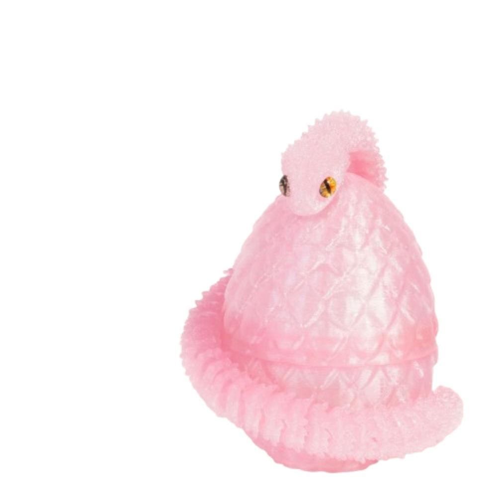 

Многоцветная игрушка-яйцо змеи, напечатанная на 3D-принтере, Реалистичная модель змеи, Рождество розовый