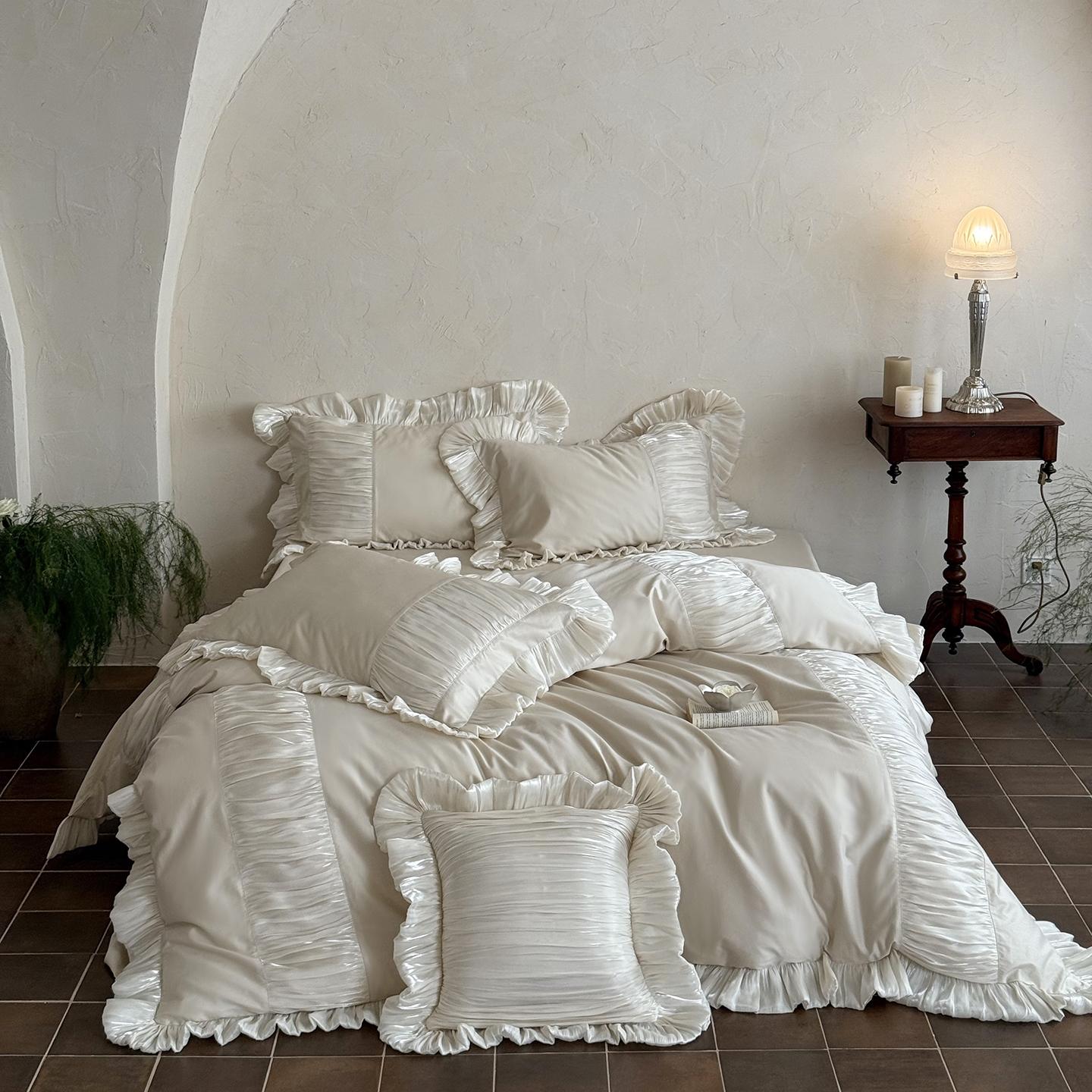 Svetanya Satin Egyptian Cotton Bedding Sets Bed Linens Pillowcase Sheet Duvet Cover Underwear Flat sheet Set&Queen