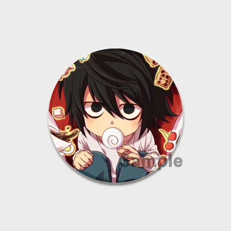 32/44/58MM Japanese Anime Death Note Enamel Pins, Round Brooch, L Killer, Yagami Light, Cosplay Badge, Backpacks Jewelry, Xmas Gifts
