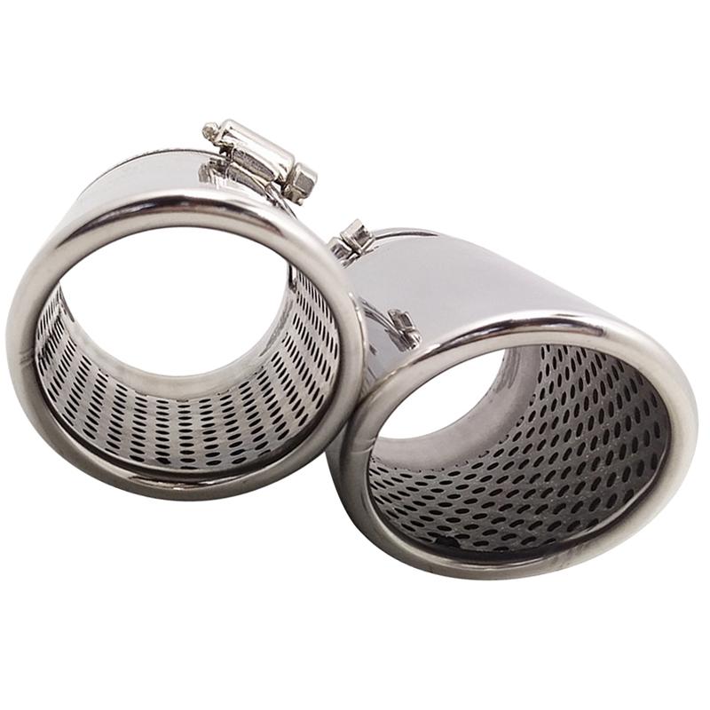 2Pcs for Mercedes Benz C180 Car Exhaust Muffler Tip Stainless Steel Pipe Chrome Modified Car Rear Tail Throat Liner Accessories