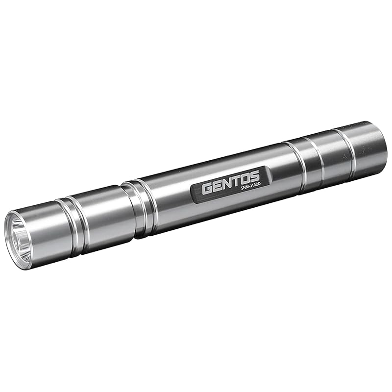 

GENTOS LED flashlight [Brightness 240 lumens/Practical lighting 13 hours/Splash proof] Uses 2 AA batteries SNM series SNM-J132D silver