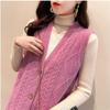 Spring and Autumn Vest V-neck Vest Knitted Waistcoat Loose Sleeveless Sweater